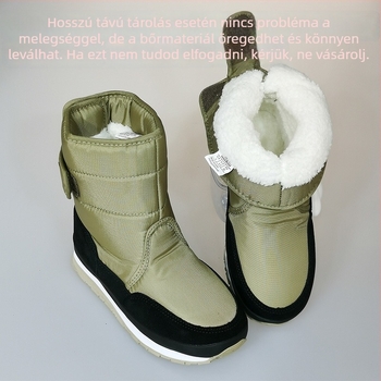 Lányoknak szánt havas csizma, meleg fleece bélés, textil felsőrész, gumírozott talp