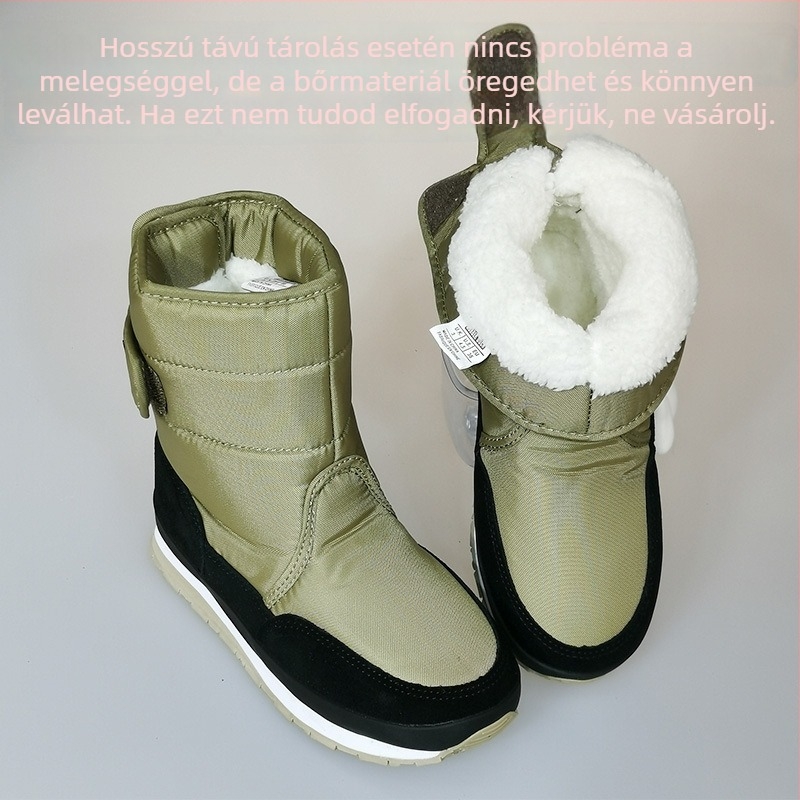 Lányoknak szánt havas csizma, meleg fleece bélés, textil felsőrész, gumírozott talp