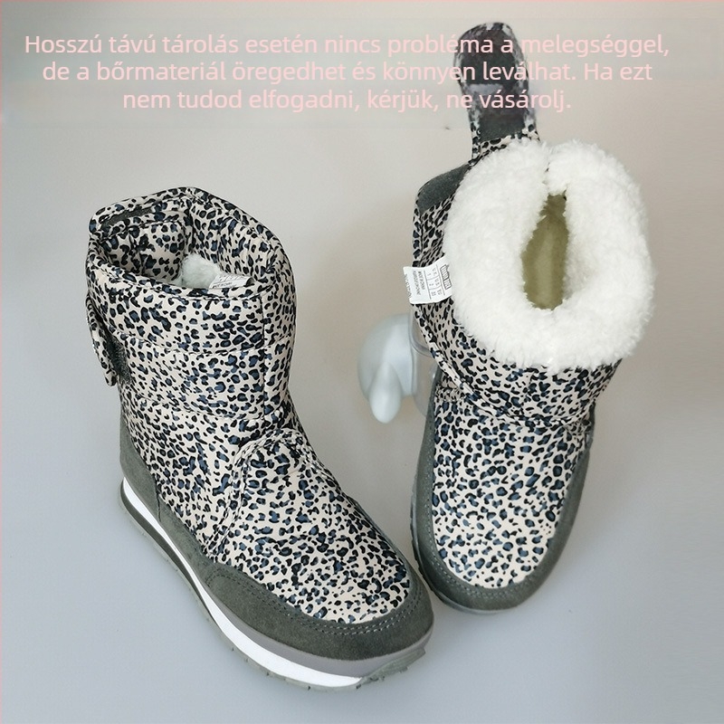 Lányoknak szánt havas csizma, meleg fleece bélés, textil felsőrész, gumírozott talp