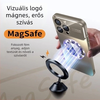 iPhone 17 Pro Max mágneses matt üveg tok — ütésálló, karcolásálló, ujjlenyomat-mentes, PC anyagból