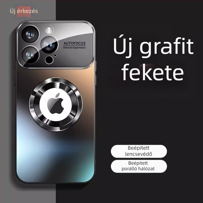 iPhone 17 Pro Max mágneses matt üveg tok — ütésálló, karcolásálló, ujjlenyomat-mentes, PC anyagból