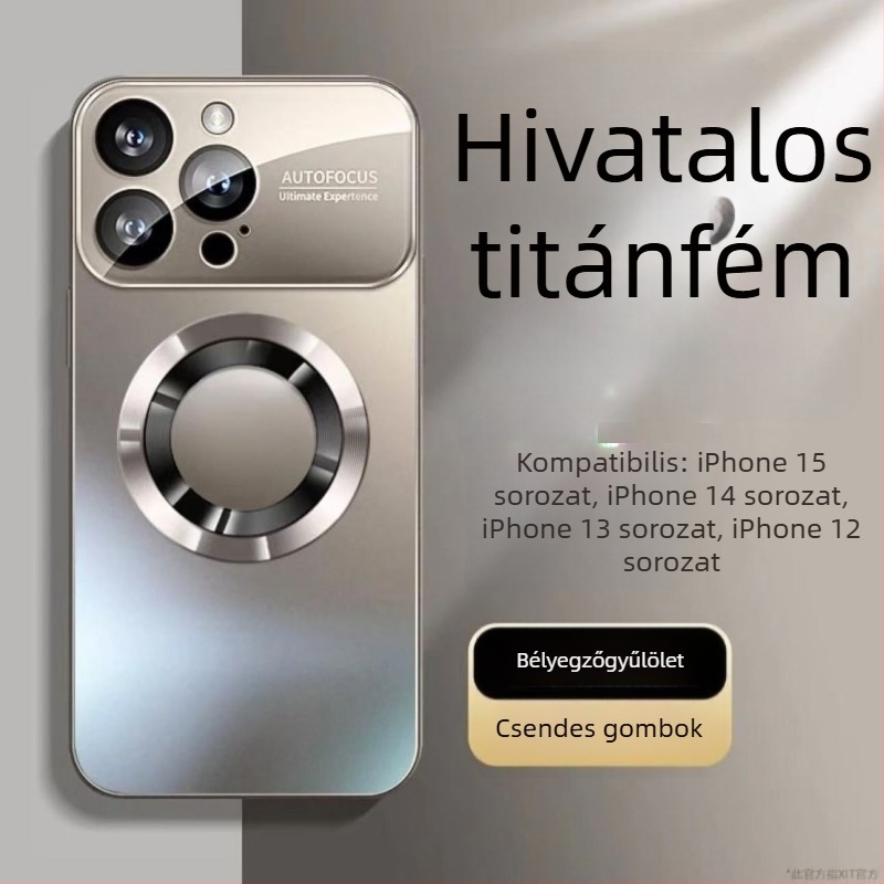 iPhone 17 Pro Max mágneses matt üveg tok — ütésálló, karcolásálló, ujjlenyomat-mentes, PC anyagból