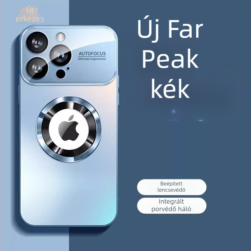 iPhone 17 Pro Max mágneses matt üveg tok — ütésálló, karcolásálló, ujjlenyomat-mentes, PC anyagból