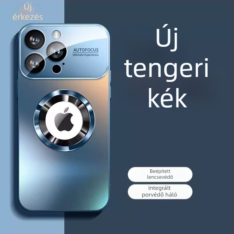 iPhone 17 Pro Max mágneses matt üveg tok — ütésálló, karcolásálló, ujjlenyomat-mentes, PC anyagból