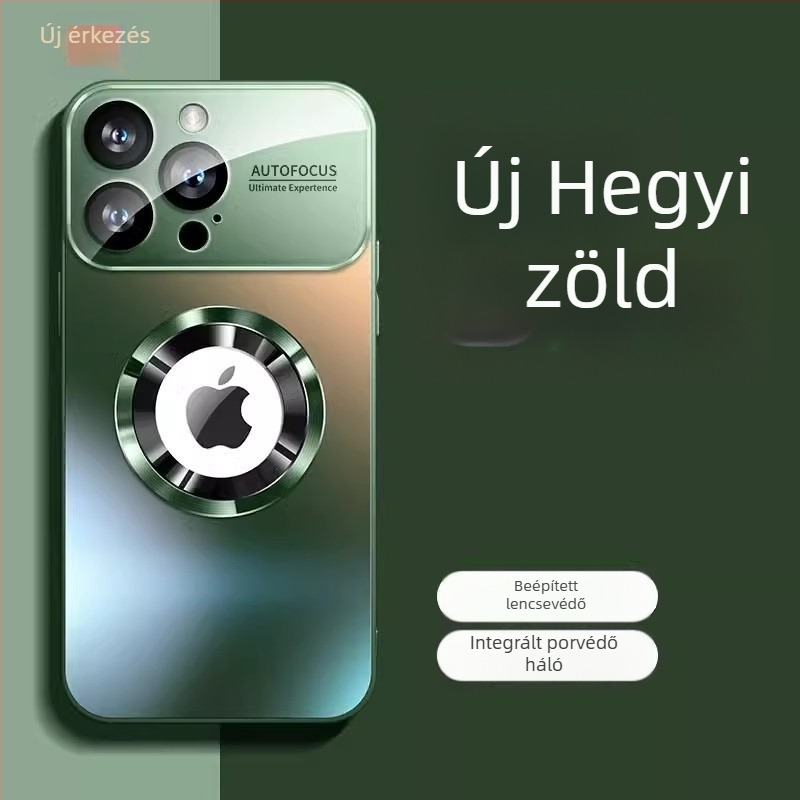iPhone 17 Pro Max mágneses matt üveg tok — ütésálló, karcolásálló, ujjlenyomat-mentes, PC anyagból