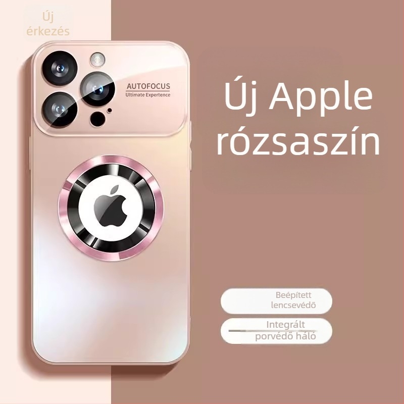 iPhone 17 Pro Max mágneses matt üveg tok — ütésálló, karcolásálló, ujjlenyomat-mentes, PC anyagból