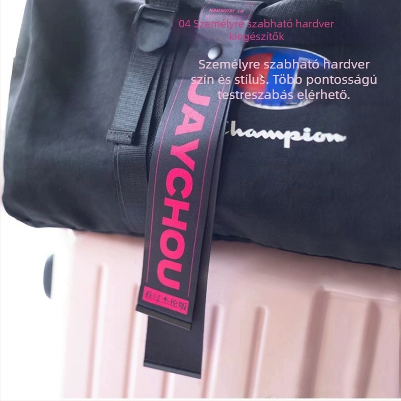 Bőröndfogó pánt medállal - hőtranszfer; DIY; anti-lost védelem