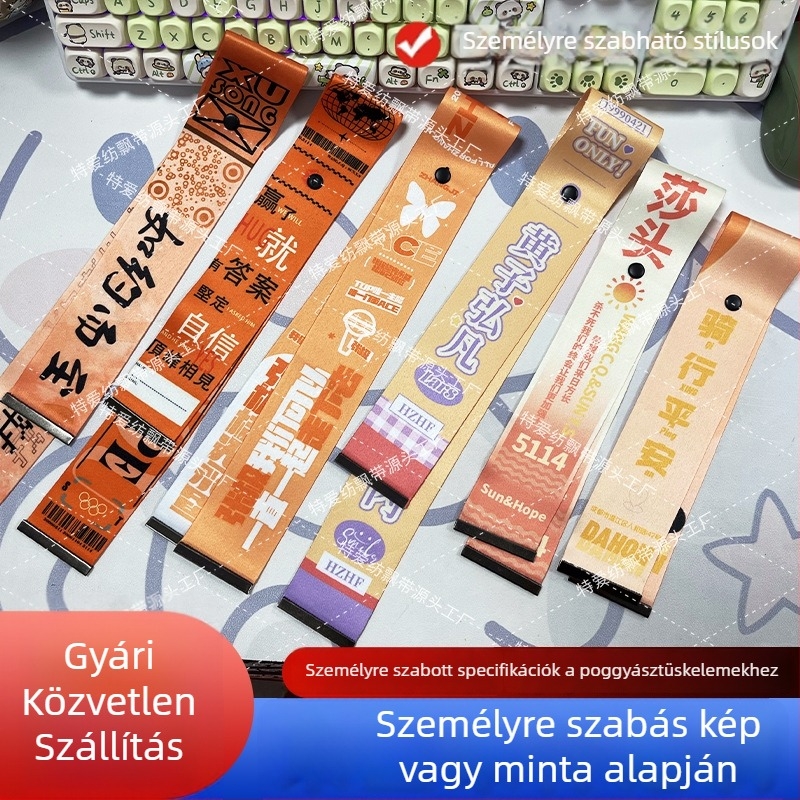 Bőröndfogó pánt medállal - hőtranszfer; DIY; anti-lost védelem