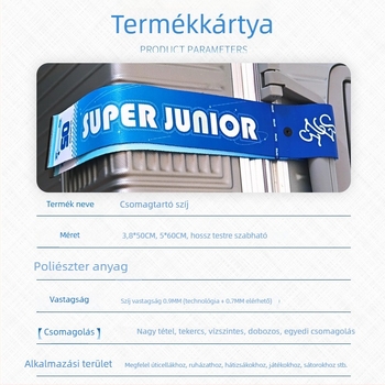 Bőröndökhöz és sisakokhoz készült szalagok — poliészter, Friendly márka, személyre szabott logó, termékkód Yq-45