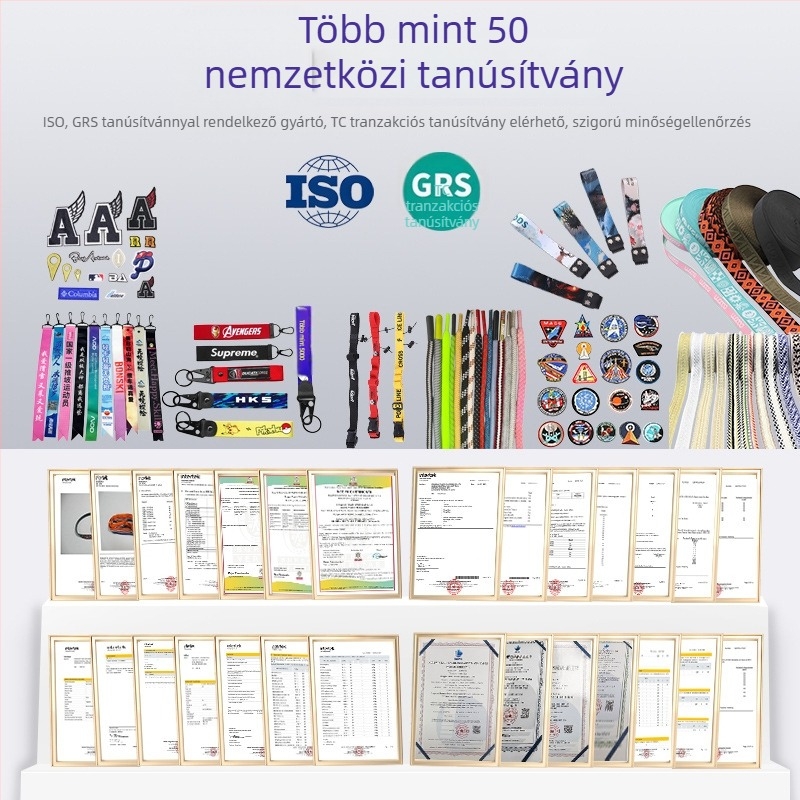 Bőröndökhöz és sisakokhoz készült szalagok — poliészter, Friendly márka, személyre szabott logó, termékkód Yq-45