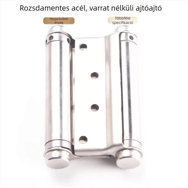 Bo Lou rozsdamentes acél kétirányú rugós ajtópánt fa- és keretbe foglalt üvegajtókhoz, balra/jobbra nyitás, automatikus zárás