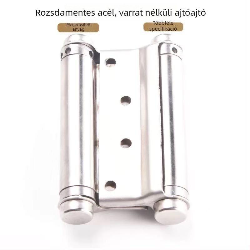 Bo Lou rozsdamentes acél kétirányú rugós ajtópánt fa- és keretbe foglalt üvegajtókhoz, balra/jobbra nyitás, automatikus zárás