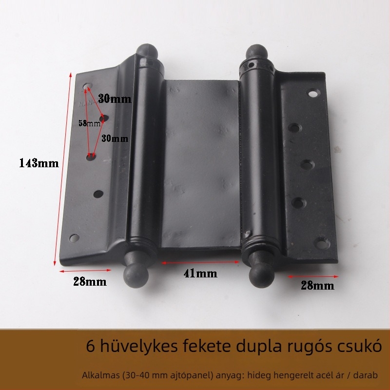 Bo Lou rozsdamentes acél kétirányú rugós ajtópánt fa- és keretbe foglalt üvegajtókhoz, balra/jobbra nyitás, automatikus zárás