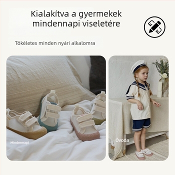 TOPSTAR Gyerekek hálós cipő Velcro-záras, nyári zárt orrú szandál, légáteresztő beltéri cipő, modell 7006