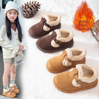 Lányok téli bokacsizmája, szintetikus felső rész, fleece belső, gumírozott talp, csúszásmentes