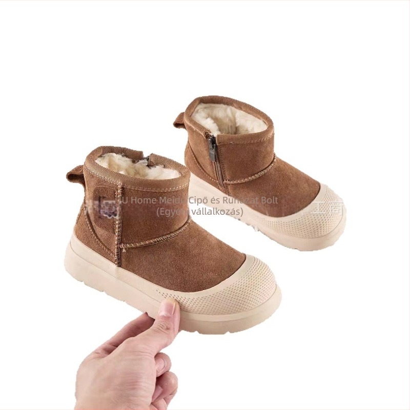 Uniszex hócsizmák puha felső résszel, EVA talppal, slip-on kivitel, 4–16 éveseknek, ősz