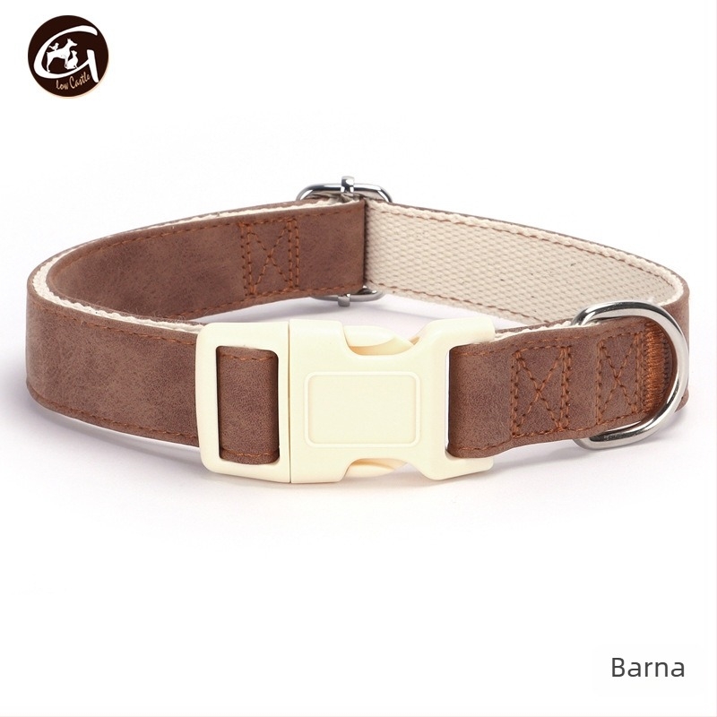 Bőr kutya nyakörv és póráz készlet, állítható, Glow Castle / Flash Castle márka