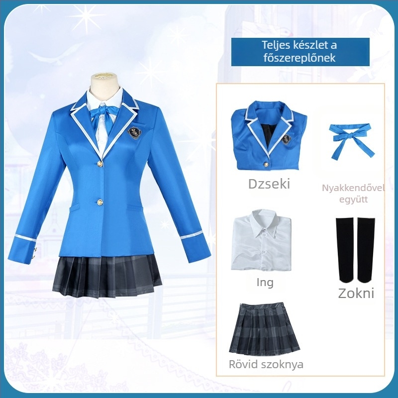 Cosplay iskolai egyenruha készlet Ice Eagle Beidou téma, uniszex, poliészter, anime és szerepjátékokhoz