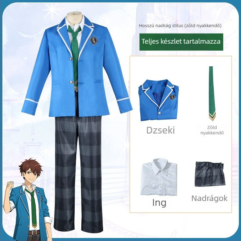 Cosplay iskolai egyenruha készlet Ice Eagle Beidou téma, uniszex, poliészter, anime és szerepjátékokhoz