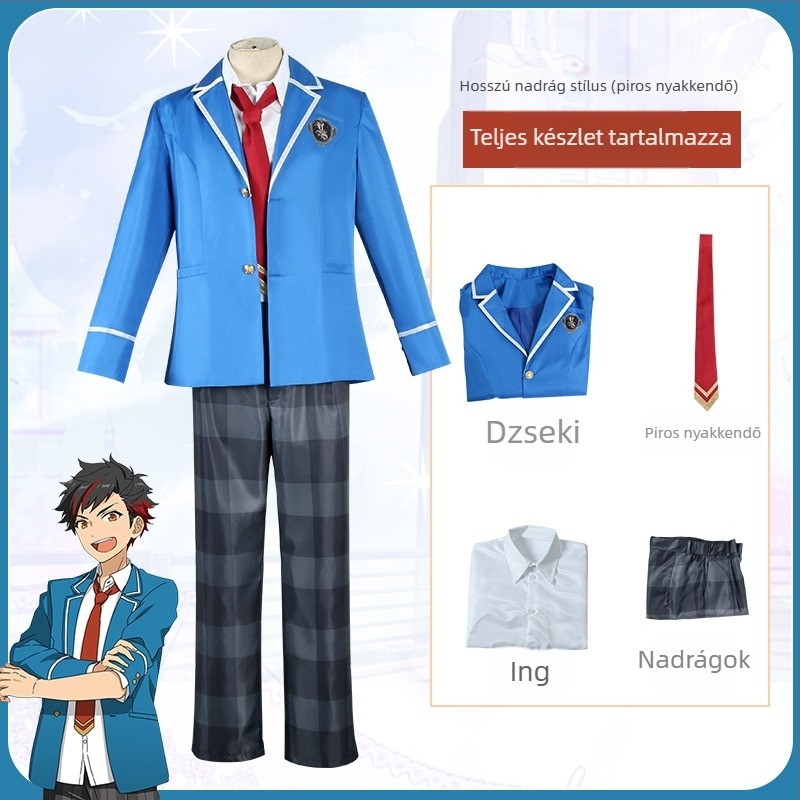 Cosplay iskolai egyenruha készlet Ice Eagle Beidou téma, uniszex, poliészter, anime és szerepjátékokhoz