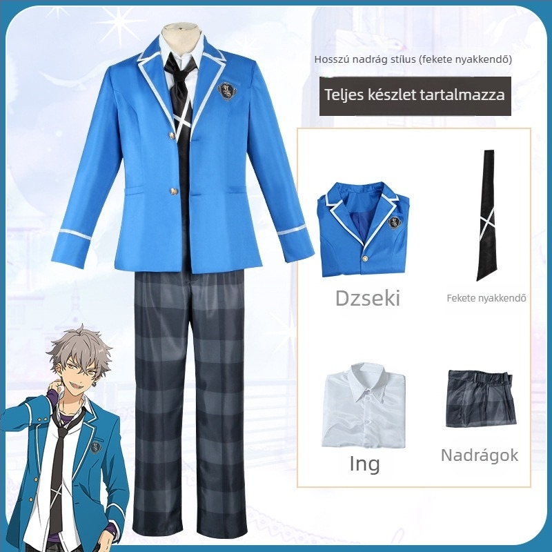 Cosplay iskolai egyenruha készlet Ice Eagle Beidou téma, uniszex, poliészter, anime és szerepjátékokhoz