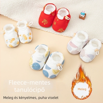 Csecsemő puha talpú textilcipő fleece béléssel, csúszásmentes talppal, uniszex, 6–12 hónapos korosztálynak