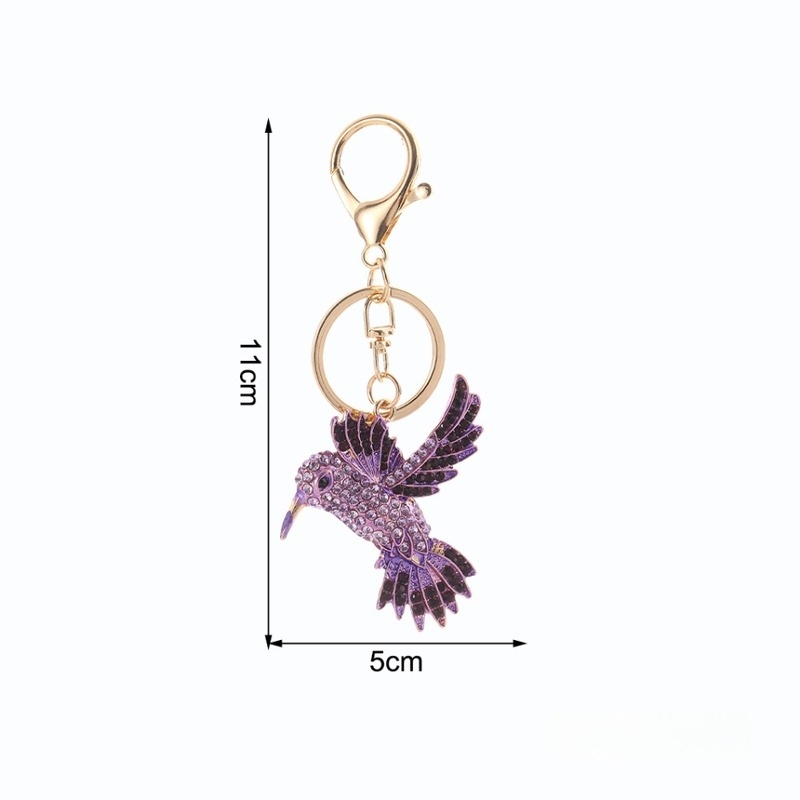 Kulcstartó – Béke galamb repülő dizájn, gyémánt beültetéssel, cink ötvözetből készült, ajándék táskákhoz és autókhoz