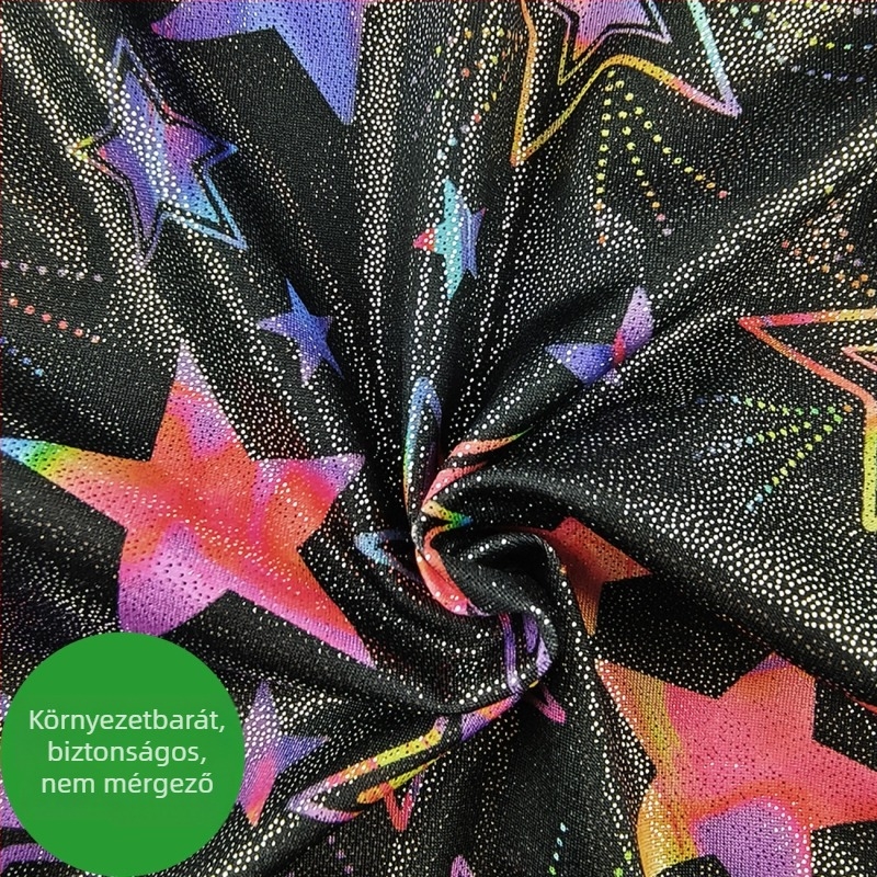 Gyerekeknek szóló egyrészes balettpróbaruha, nyomtatott mintával, karcsú szabás, lélegző nyári tornaruha