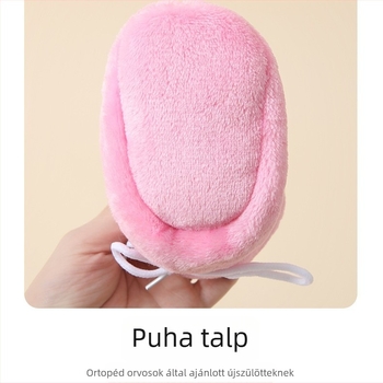 Uniszex újszülött babacipő pamutból fleece bélésével és vastag, meleg, puha talppal, 0–12 hónap, őszi-téli.