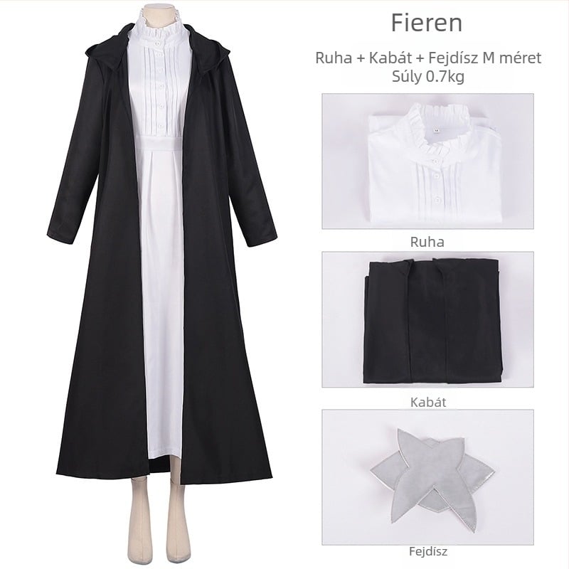 Furilien cosplay jelmez elf füllel, varázsló szett