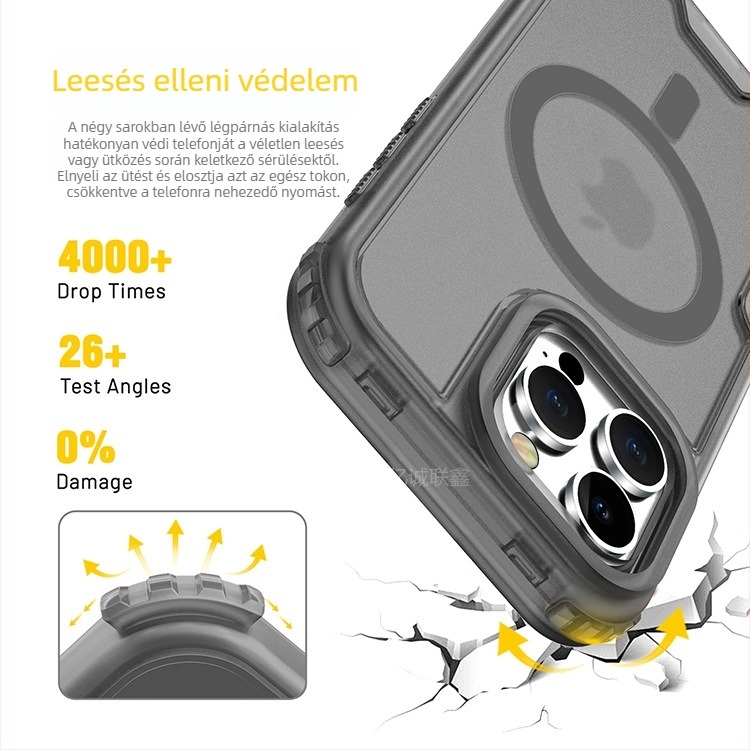 Bőrérzetű mágneses matt tok iPhone‑hoz — ütésálló védőtok