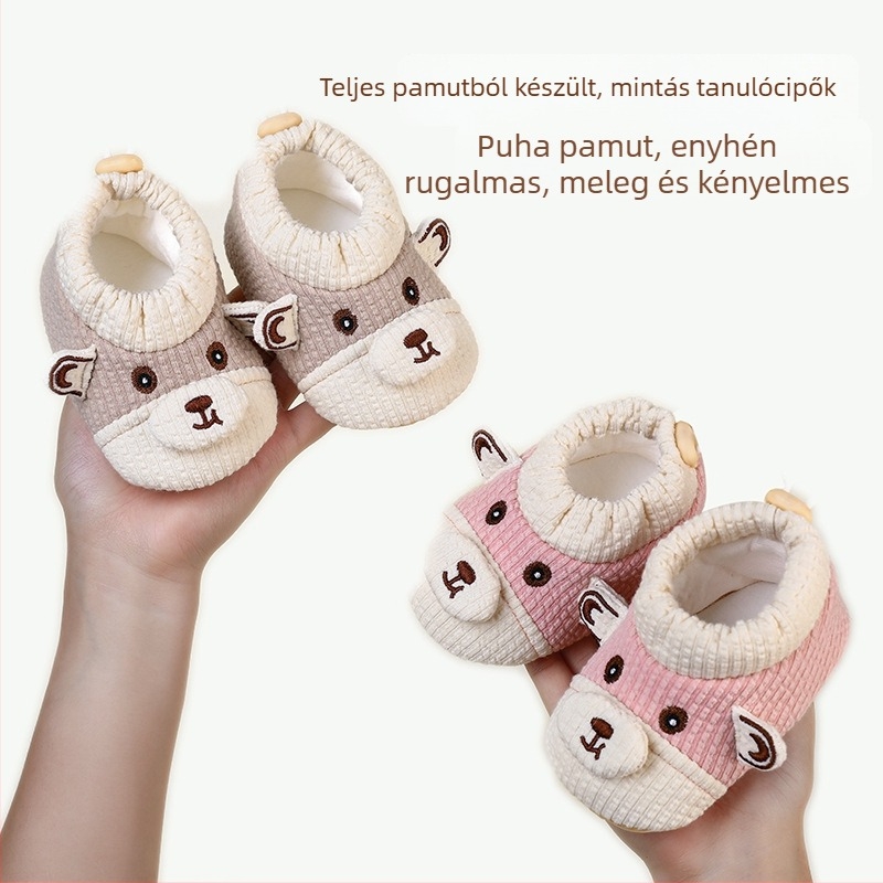 Baba cipők lágy talppal tavasz-őszre, 0–1 éveseknek, uniszex, könnyen felhúzható, csúszásmentes, elasztikus