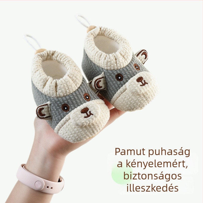 Baba cipők lágy talppal tavasz-őszre, 0–1 éveseknek, uniszex, könnyen felhúzható, csúszásmentes, elasztikus