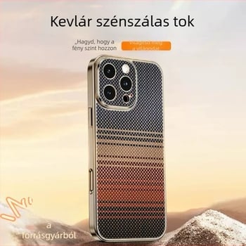 Kevlar-textúrájú, mágneses rögzítésű teljes védőtok iPhone 16/17 Pro/Max számára, ütésálló