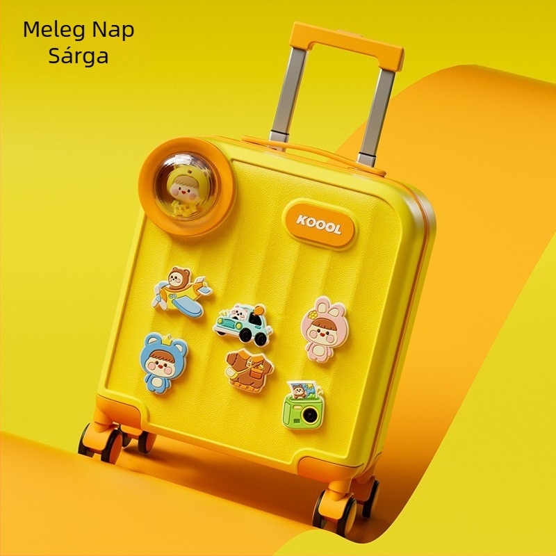 Diplomat gyerekeknek szóló kézipoggyász PVC+ABS, 3 kg, cipzár, lakat, anime minta, univerzális kerekek