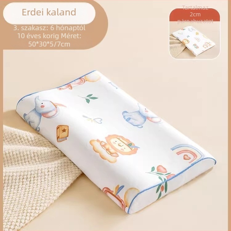 Beptides természetes latex párna gyerekeknek és babáknak, téglalap alakú, belső mag tiszta pamutból, latex tartalom több mint 90%, súly 1–2 kg