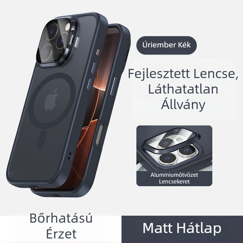 Új szemüveg tartó telefonvédő tokk iPhone 16-hoz – bőrérzetes mágneses rögzítés, teljes védelem, elegáns kialakítás