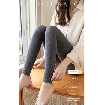 Női leggings, cropped hossz, pamut-nylon keverék, csíkos mintázat, karcsú szabás