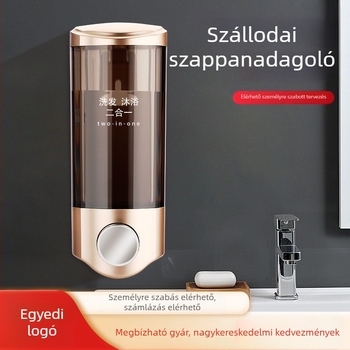 Fali ABS szappanadagoló és 2–in–1 szappan-sampon tartó, kézi nyomású működés, modern minimalista kialakítás, Nast, súly 0,3 kg