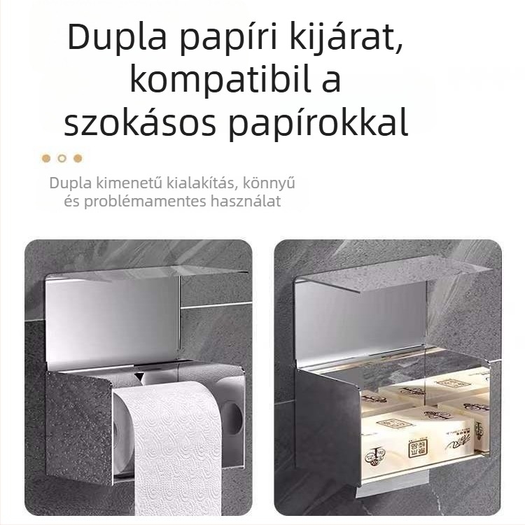 304 rozsdamentes acél szalvétatartó – négyszögletes, polírozott felület, modern minimalista stílus