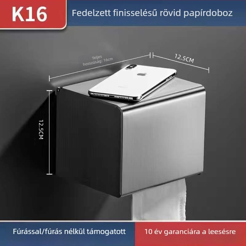 304 rozsdamentes acél szalvétatartó – négyszögletes, polírozott felület, modern minimalista stílus