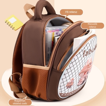 Könnyű 3D-s héjú gyerek hátizsák rajzfilmállatos motívummal, uniszex, vízálló