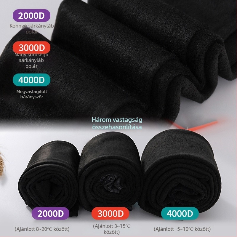 Meilsi 7620 Függőleges csíkos leggings, poliészterből fleece béléssel, vastagított, enyhe kompresszió a karcsúsításért, lábfejre illeszkedő