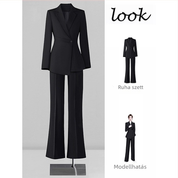 Női Slim-fit Chenille zakó, hosszú ujjú, zakó gallér, spandex keverék