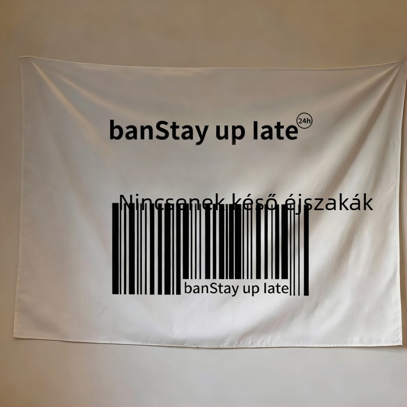 Nordic stílusú plüss falikép, poliészterből (71–80%), téglalap alakú, csíkos/kockás minta, gépi szövés, kézzel mosható