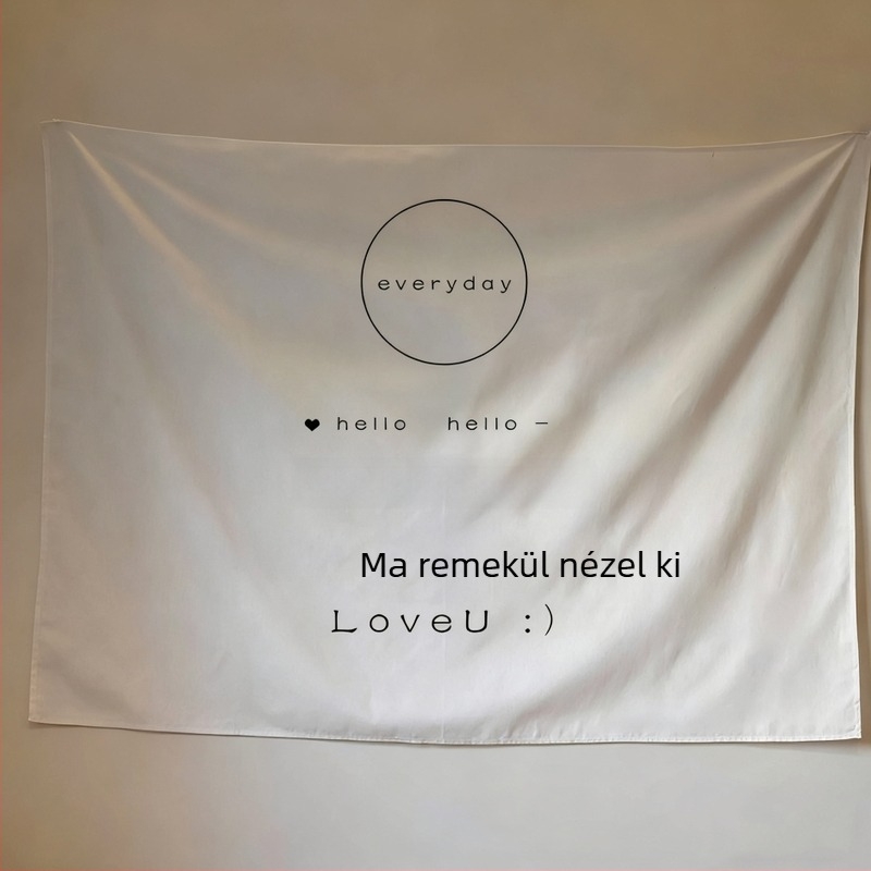 Nordic stílusú plüss falikép, poliészterből (71–80%), téglalap alakú, csíkos/kockás minta, gépi szövés, kézzel mosható