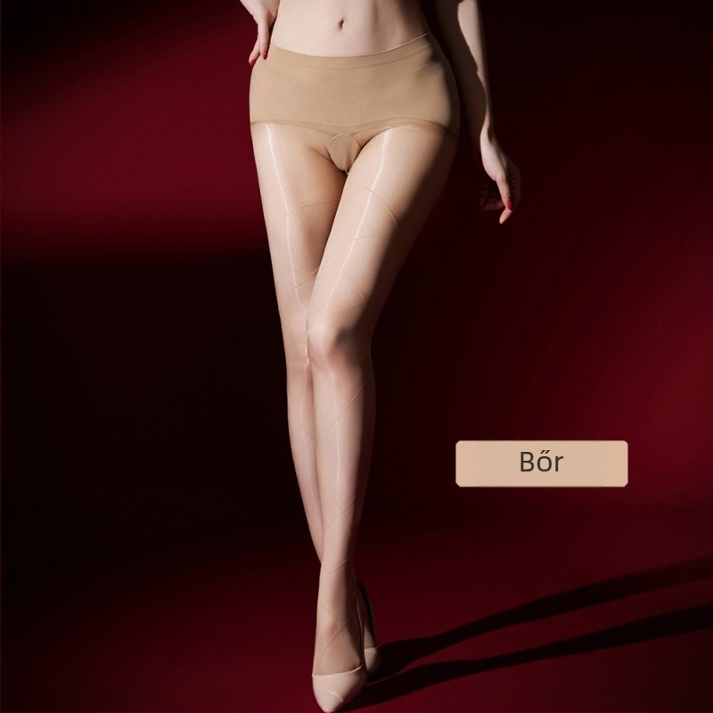 Nylon seamless harisnya, 360°, ultra vékony, selymes fényes felület, fenékemelés
