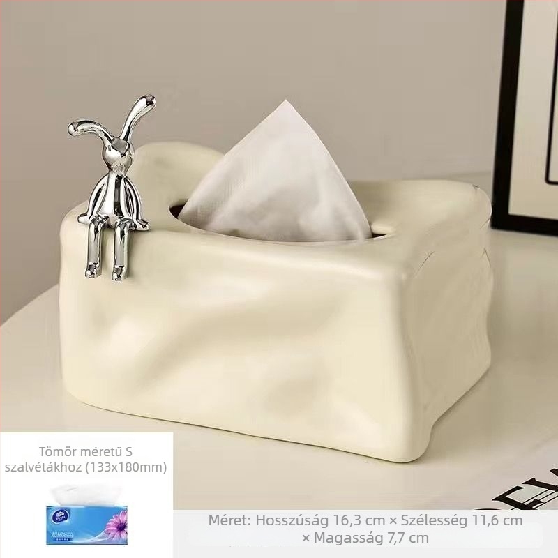 Plüss anyagú papírtörlő doboz, modern minimalist stílusban, asztali dekorációként, nappaliba és étkezőasztalhoz, többfunkciós.