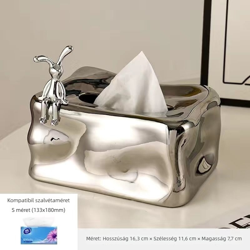 Plüss anyagú papírtörlő doboz, modern minimalist stílusban, asztali dekorációként, nappaliba és étkezőasztalhoz, többfunkciós.