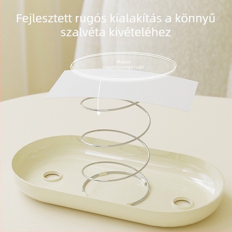 Nyuszis dekorációjú papírzsepiatartó – műanyag, vízálló, többfunkciós; modell Bunny Paper Box; alkalmas nappalira és fürdőszobába.